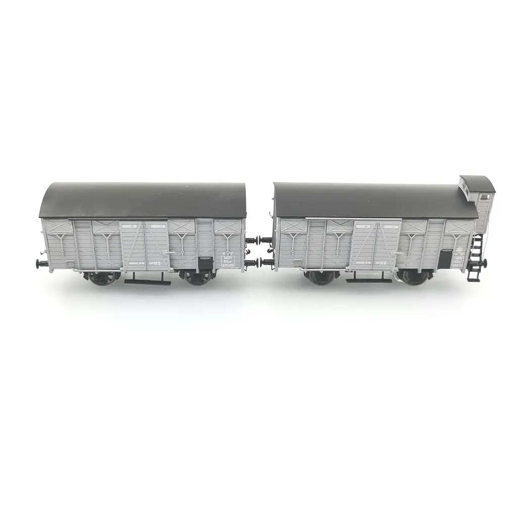 Set 2 wagons Couvert OCEM 19 - REE Modèles WB683 - HO 1/87 - SNCF - EP II - 2