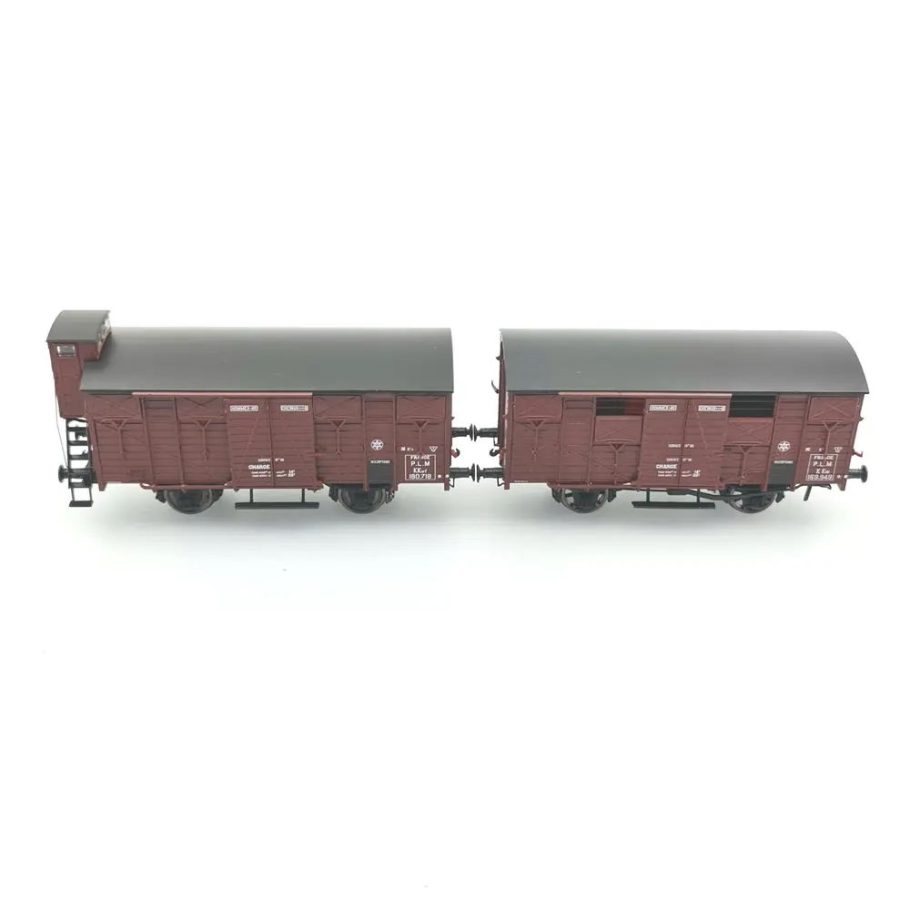 Set 2 wagons Couvert OCEM 19 REE Modèles WB685 - HO 1/87 - SNCF - EP II - 2