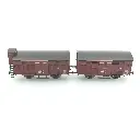 Set 2 wagons Couvert OCEM 19 REE Modèles WB685 - HO 1/87 - SNCF - EP II - 2