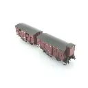 Set 2 wagons Couvert OCEM 19 REE Modèles WB685 - HO 1/87 - SNCF - EP II - 3