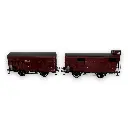 Set 2 wagons Couvert PLM 20T REE Modèles WB696 - HO 1/87 - SNCF - EP II - 3