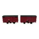 Set 2 wagons couverts - Ree Modèles VM-029 - HOe/HOm 1/87 - CFD - Ep III - 2R - 3
