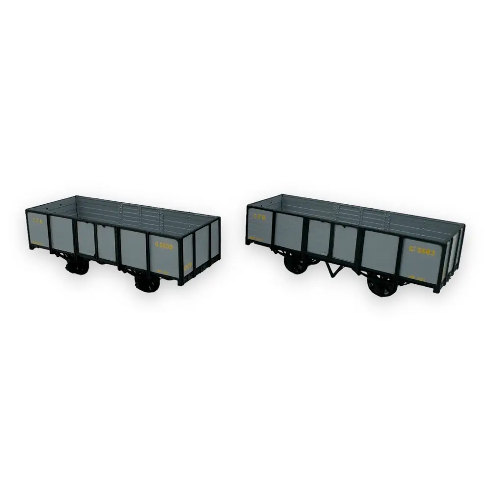 Set 2 wagons tombereaux - Ree Modèles VM-031 - HOm 1/87 - CFD - Ep III - 2R - 2