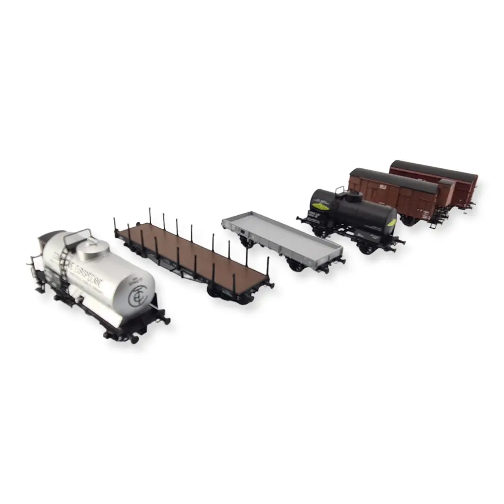 Set 6 wagons anciennes compagnies REE Modèles WB771 HO 1/87 - SNCF - EP II - 2