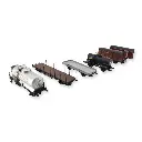 Set 6 wagons anciennes compagnies REE Modèles WB771 HO 1/87 - SNCF - EP II - 2