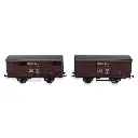 Set 2 Wagons ex-couverts 20T PLM REE Modèles WB735 - HO 1/87 - EP II - 2