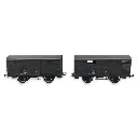 Set 2 Wagons ex-couverts primeurs 20T PLM REE Modèles WB739 - HO 1/87 - SNCF - EP III - 2
