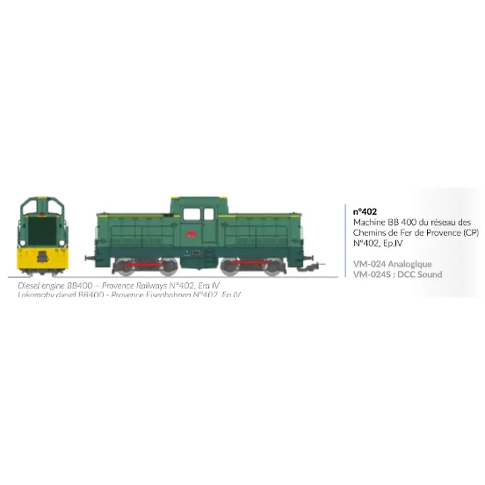 Locotracteur Diesel BB 402 - REE MODÈLES VM-024 - HOm 1/87 - SNCF/CFP - EP III - Analogique - DC - 3