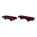 Set 2 Wagons Plats OCEM 29 REE Modèles WB607 Jho - HO 1/87 - SNCF - EP III - 2