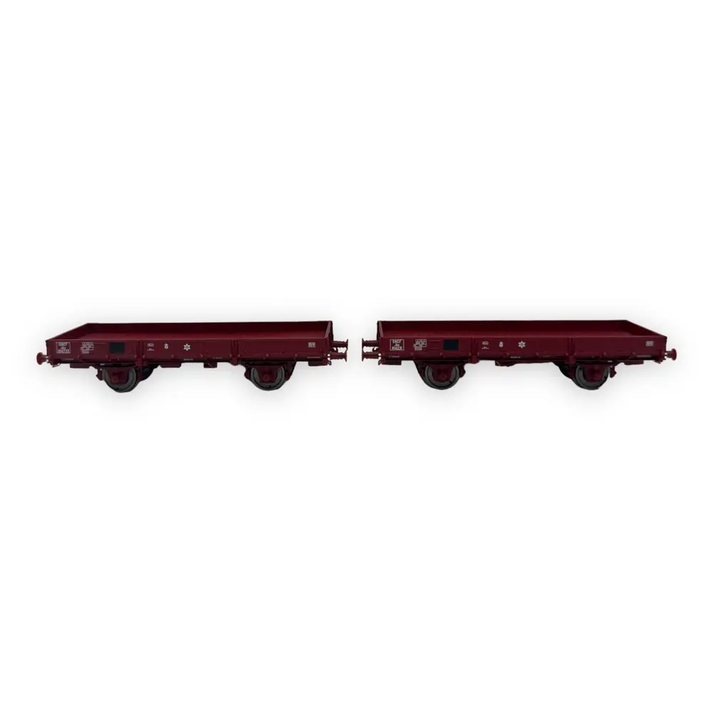 Set 2 Wagons Plats OCEM 29 REE Modèles WB607 Jho - HO 1/87 - SNCF - EP III - 3