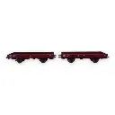 Set 2 Wagons Plats OCEM 29 REE Modèles WB607 Jho - HO 1/87 - SNCF - EP III - 3