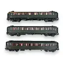 Coffret de 3 voitures métallisées A7 / B8 x2 ex-PLM - Ree Modèles VB-456 - HO 1/87 - SNCF - Ep III - 2R - 3