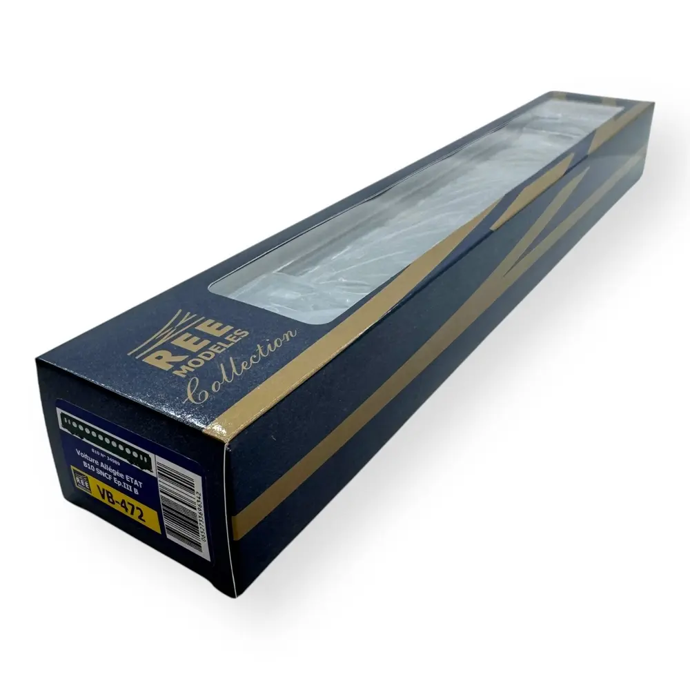 Voiture allégée Saucisson "ETAT" B10 N°34989 - Ree Modèles VB472 - HO 1/87 - SNCF - Ep IIIb - 2R - 4