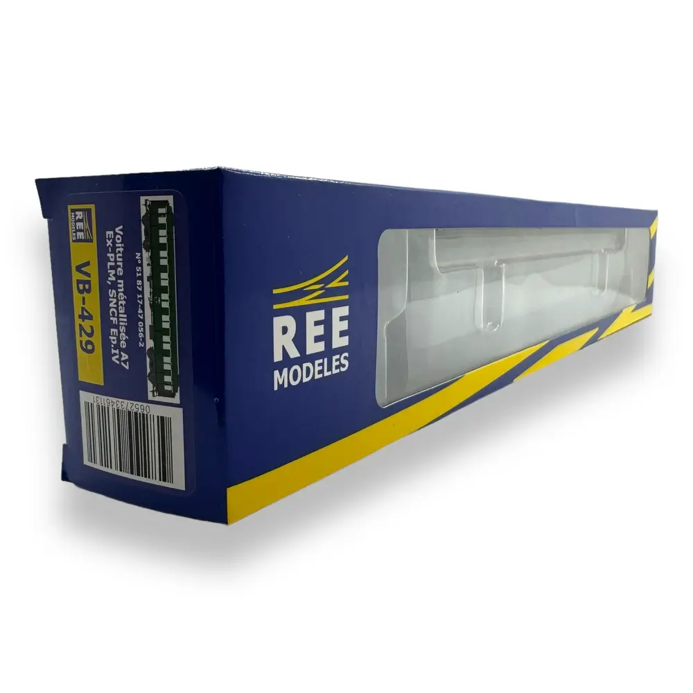 Voiture Voyageur A7 Ex-PLM vert série 2 REE MODELES VB429 SNCF - HO 1/87 - EP IV - 4