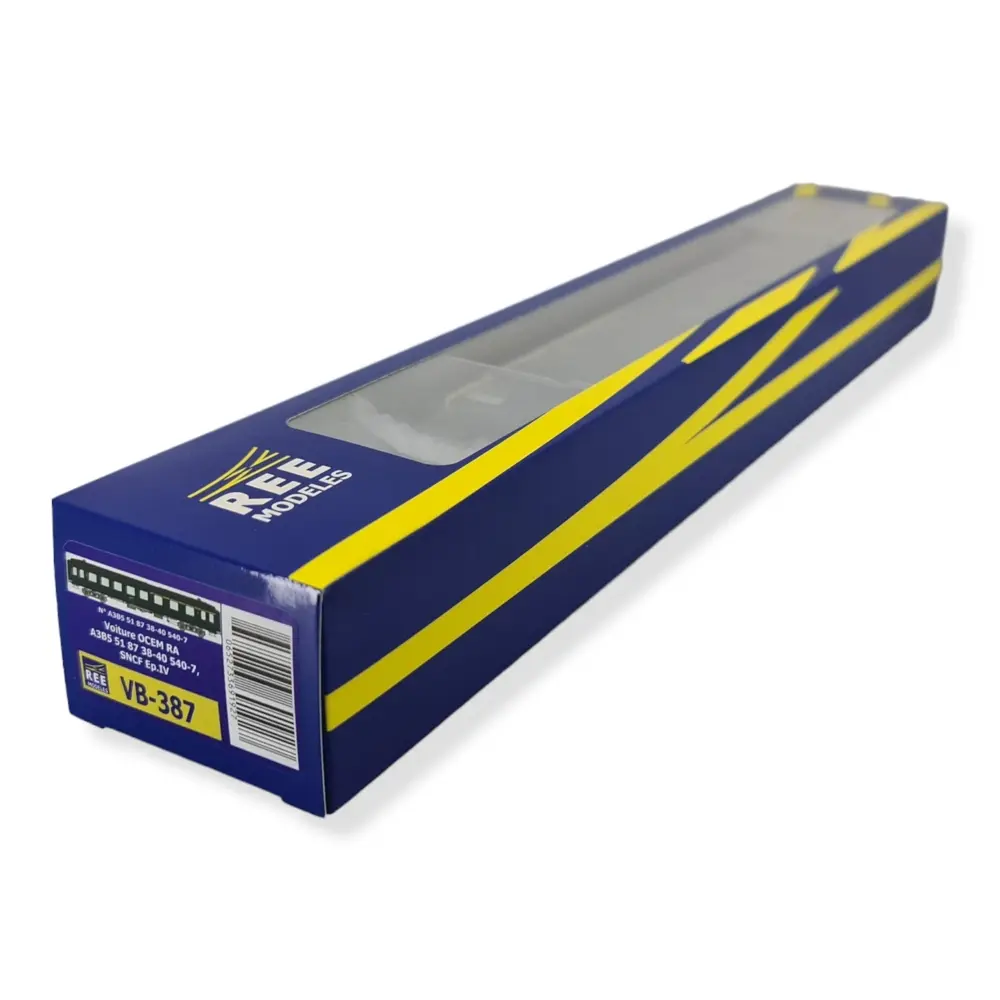 Voiture OCEM RA A3B5 verte - REE MODELES VB387 - SNCF - HO 1/87 - EP IV - 4