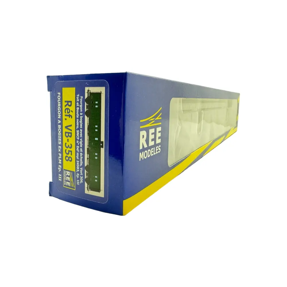 Fourgon à bogies ex-PLM Vert avec toit noir - REE Modèles VB358 - HO : 1/87 - SNCF - EP III - 4