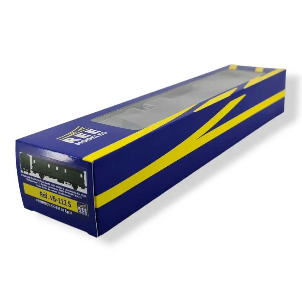 FOURGON OCEM 30 Battignoles & feux DCC - REE MODELES VB112S SNCF - HO 1/87 - 3