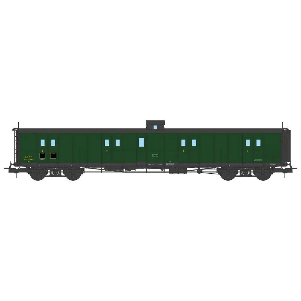 Fourgon à bogie ex-PLM - Vert Sans Feux - REE MODELES VB349 - HO 1/87 - EP III - 2