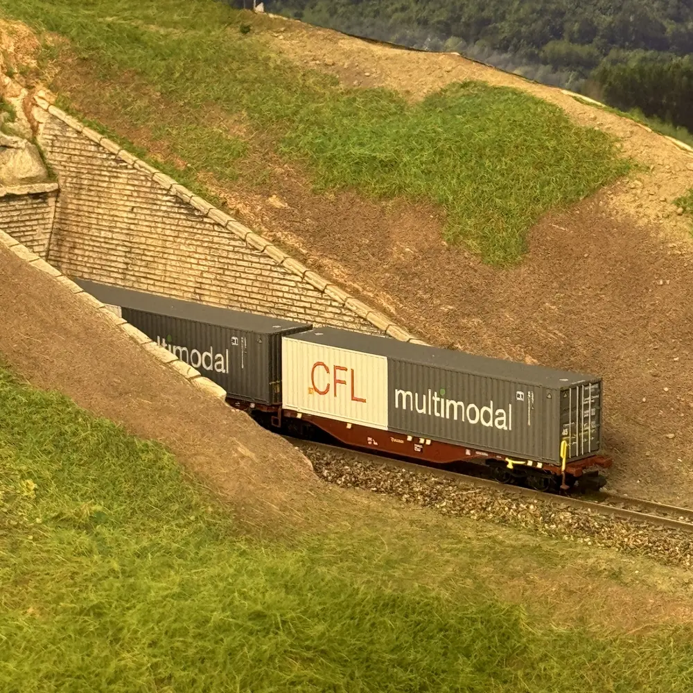 Wagon Sggmrss 90 TOUAX + 2 conteneurs 45’ "CFL multimodal" - REE MODÈLES NW-234 - N 1/160 - SNCF - VI - 6