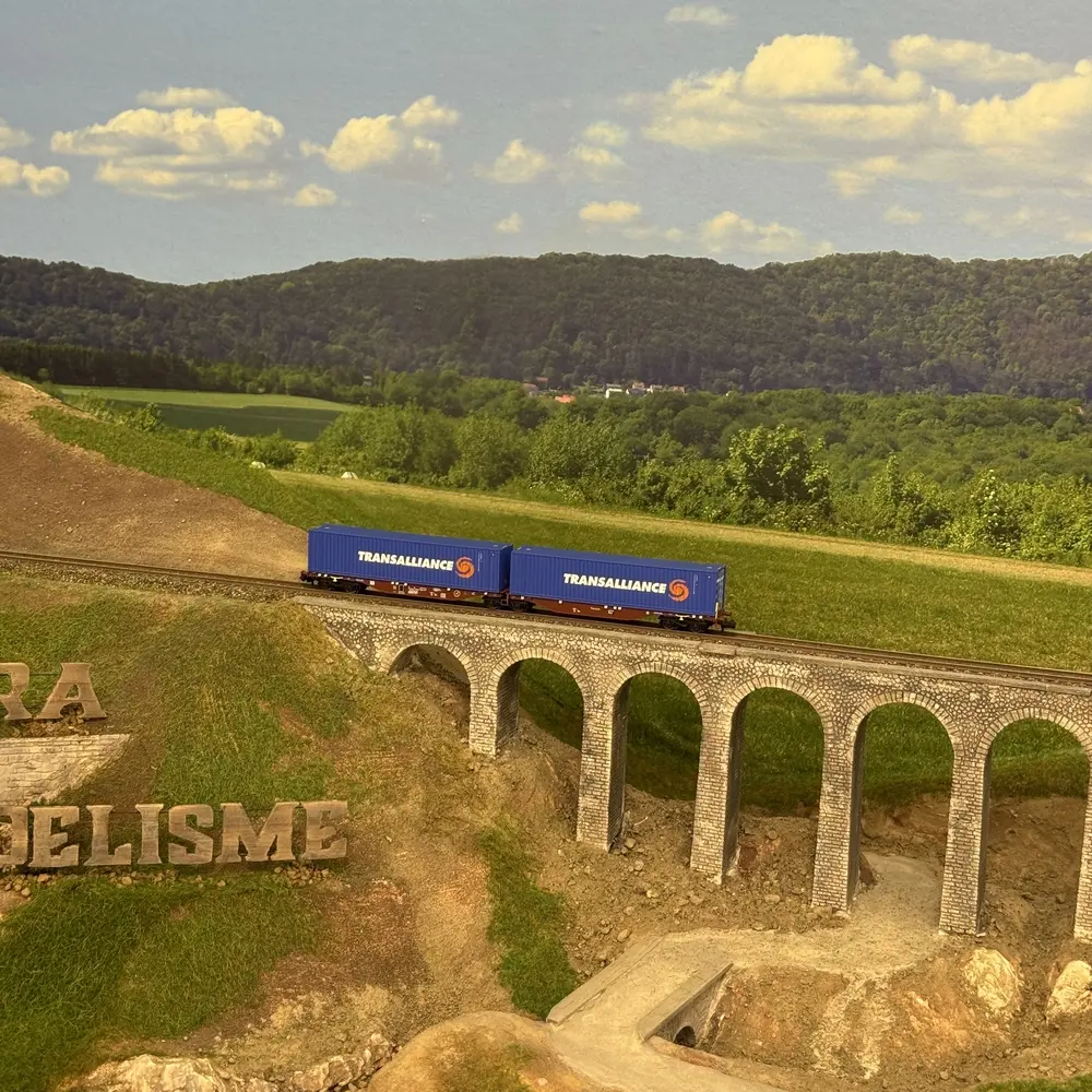 Wagon Sggmrss 90 TOUAX + 2 conteneurs 45’ TRANSALLIANCE - REE MODÈLES NW-235 - N 1/160 - SNCF - VI - 5