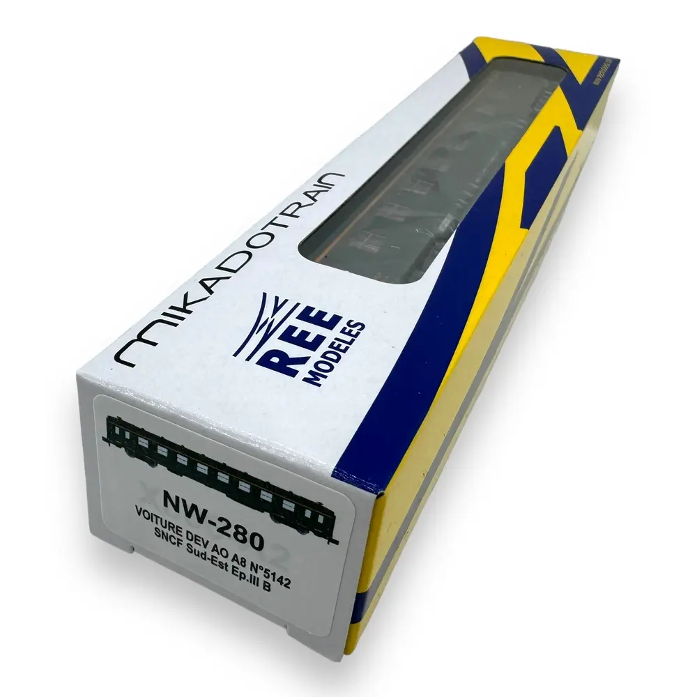 Voiture voyageurs DEV AO A8 - Ree Modèles NW-280 - N 1/160 - SNCF - Ep III - 2R - 4