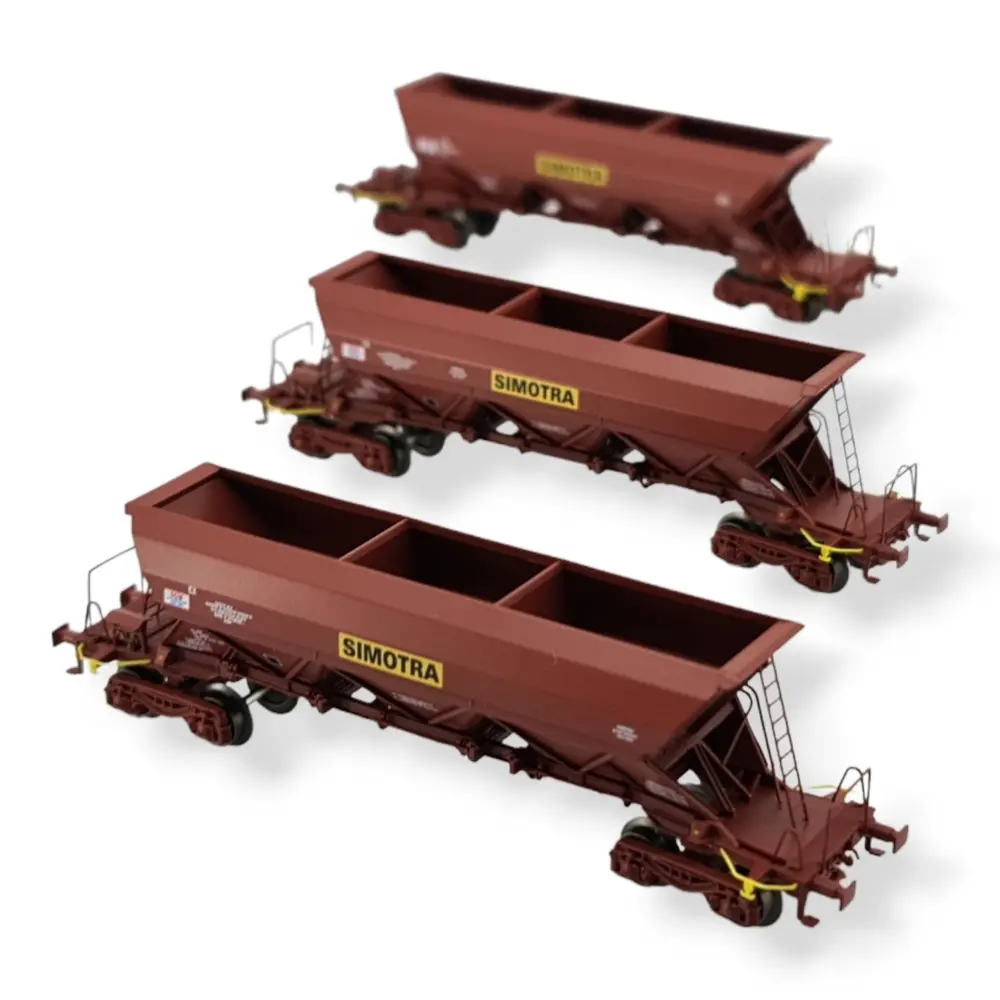 Set de 3 Wagons Trémies EX - REE MODÈLES NW-268 - N 1/160 - SNCF - EP IV - DC - 2