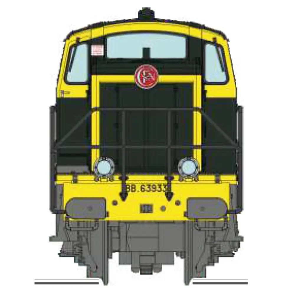 Locomotive diesel BB 63933, livrée vert 301, châssis gris, plaques en relief, dépôt de Nantes - Ree Modèles NW364 - N 1/160 - SNCF - Ep IV - Analogique - 2R - 2