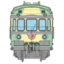 Autorail RGP 1 vert, X 2728 + remorque XR 7726, 2 phares avec fanaux d'angle, remorque avec cuisine - Ree Modèles NW359 - N 1/160 - SNCF - Ep III - Analogique - 2R - 2