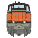 Locomotive diesel BB 63568, livrée Arzens orange 435, logo "nouilles" - Ree Modèles NW365 - N 1/160 - SNCF - Ep V - Analogique - 2R - 2