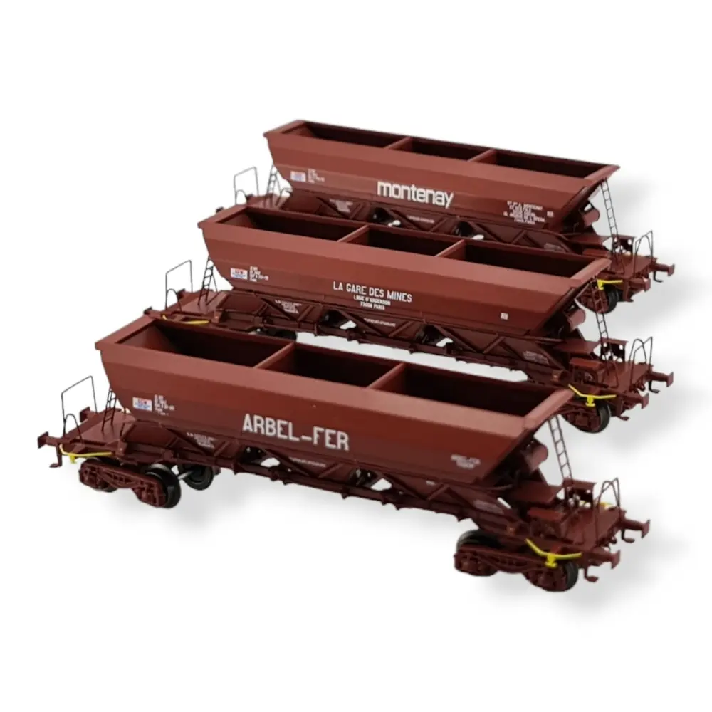 Set de 3 Wagons Trémies EX - REE MODÈLES NW-266 - N 1/160 - SNCF - EP IV - DC - 2