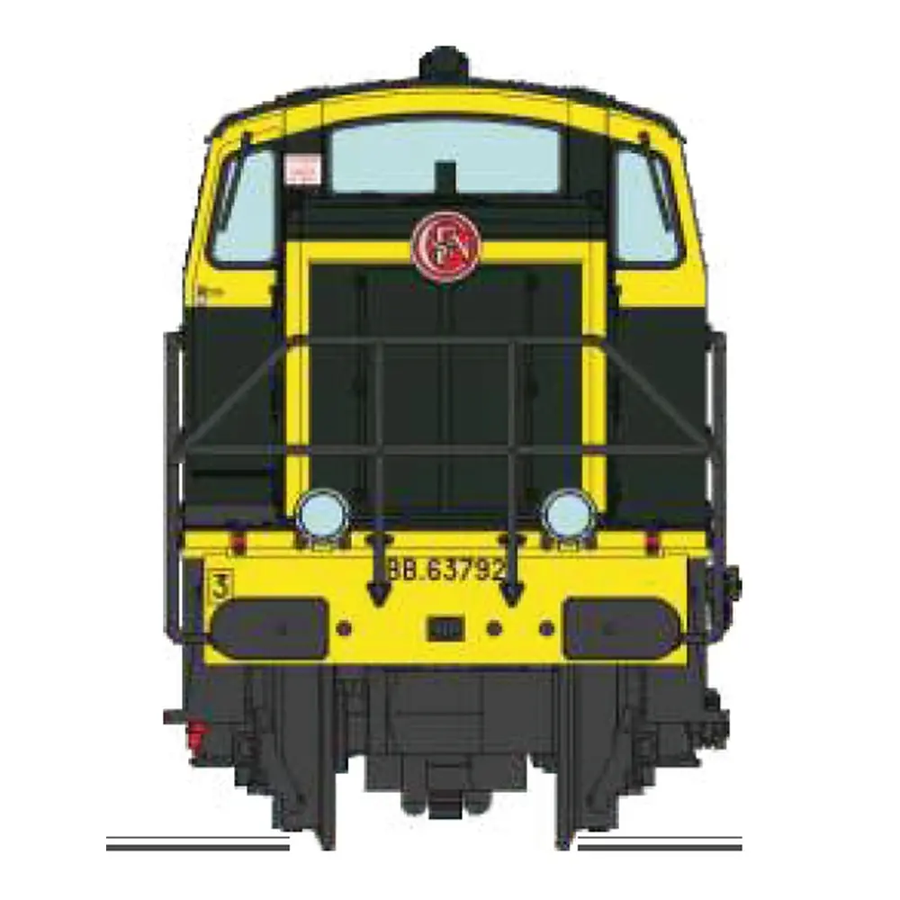 Locomotive diesel BB 63792, livrée vert 301, plaques en relief - Ree Modèles NW363 - N 1/160 - SNCF - Ep III-IV - Analogique - 2R - 2