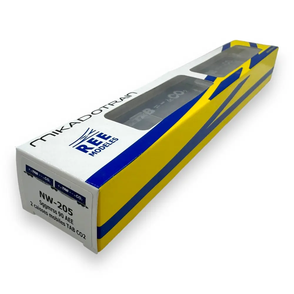 Wagon porte-conteneur Sggmrss 90 - Ree Modèles NW-205 - N 1/160 - AEE - Ep V/VI - 2R - 4