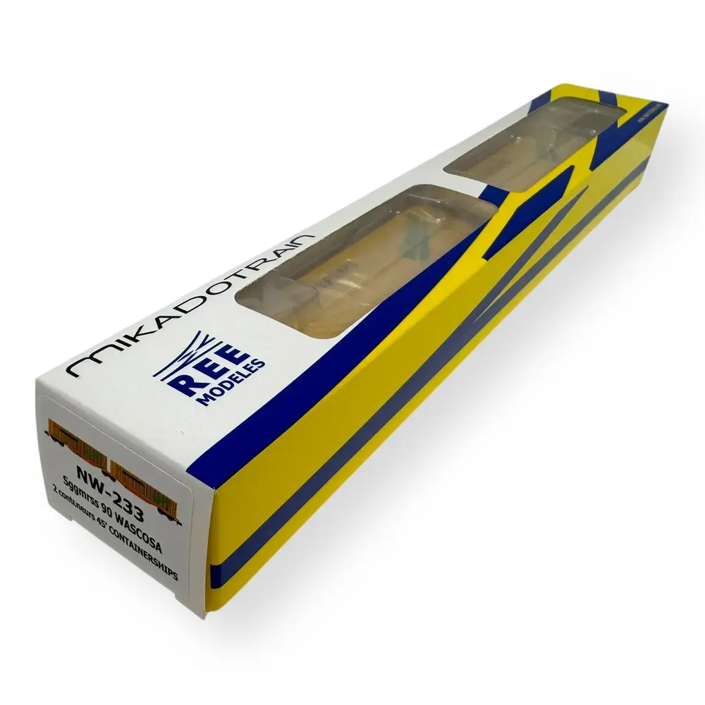 Wagon Sggmrss 90 WASCOSA + 2 Conteneurs 45’ "CONTAINERSHIPS MAGNUM" - REE MODÈLES NW233 - N 1/160 - SNCF - VI - 4