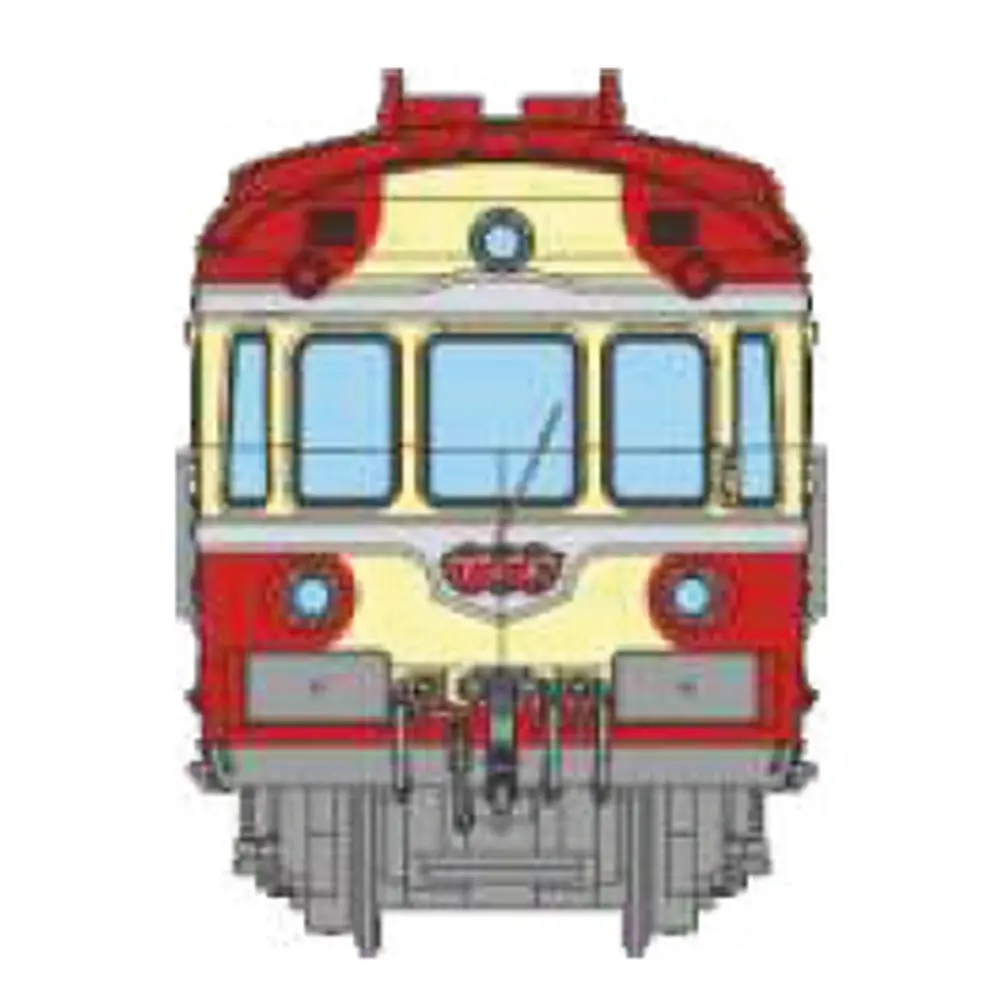 RGP 1 rouge TEE X 2777 + remorque XR 7777 avec 3ème phare - Ree Modèles NW356 - N 1/160 - SNCF - Ep III - Analogique - 2R - 2