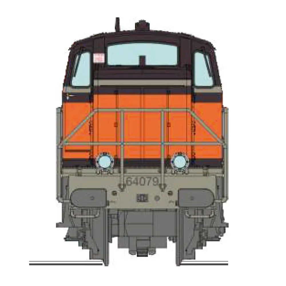 Locomotive diesel BB 64079, livrée Arzens orange 435, logo casquette - Ree Modèles NW366 - N 1/160 - SNCF - Ep V - Analogique - 2R - 2