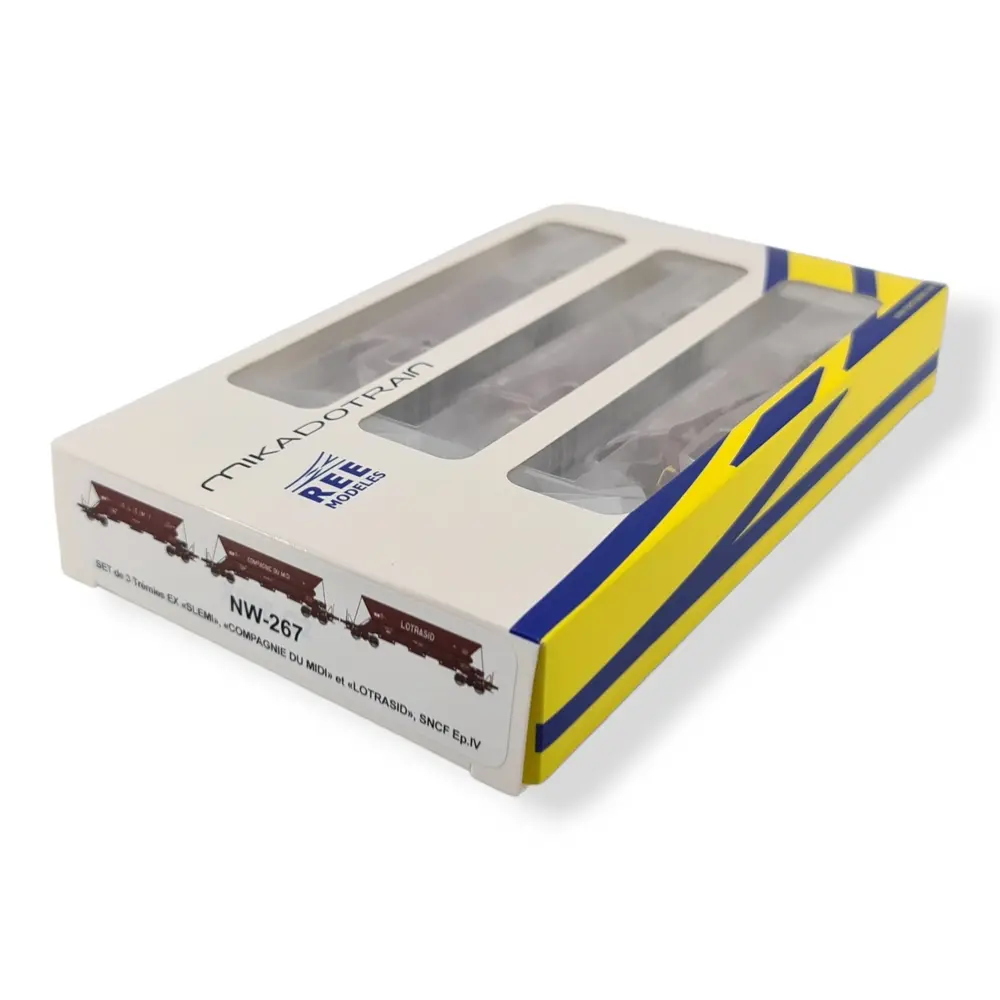Set de 3 Wagons Trémies EX - REE MODÈLES NW-267 - N 1/160 - SNCF - EP IV - DC - 4
