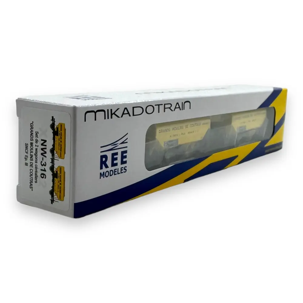 Set 2 wagons céréaliers - REE Modèles NW316 - N 1/160 - SNCF - EP III - 4