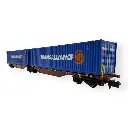 Wagon Sggmrss 90 TOUAX + 2 conteneurs 45’ TRANSALLIANCE - REE MODÈLES NW-235 - N 1/160 - SNCF - VI - 2