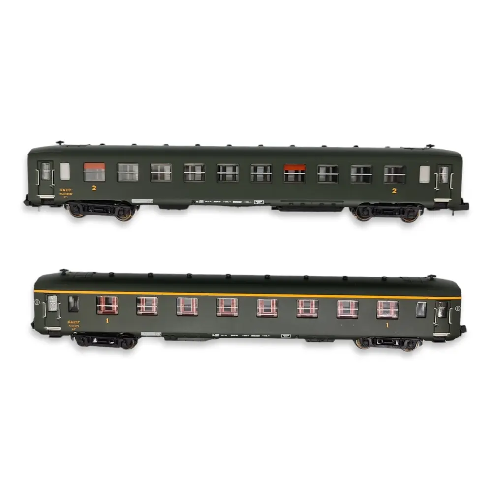 Set de 2 voitures voyageurs DEV AO - Ree Modèles NW-282 - N 1/160 - SNCF - Ep III - 2R - 3