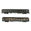 Set de 2 voitures voyageurs DEV AO - Ree Modèles NW-282 - N 1/160 - SNCF - Ep III - 2R - 3