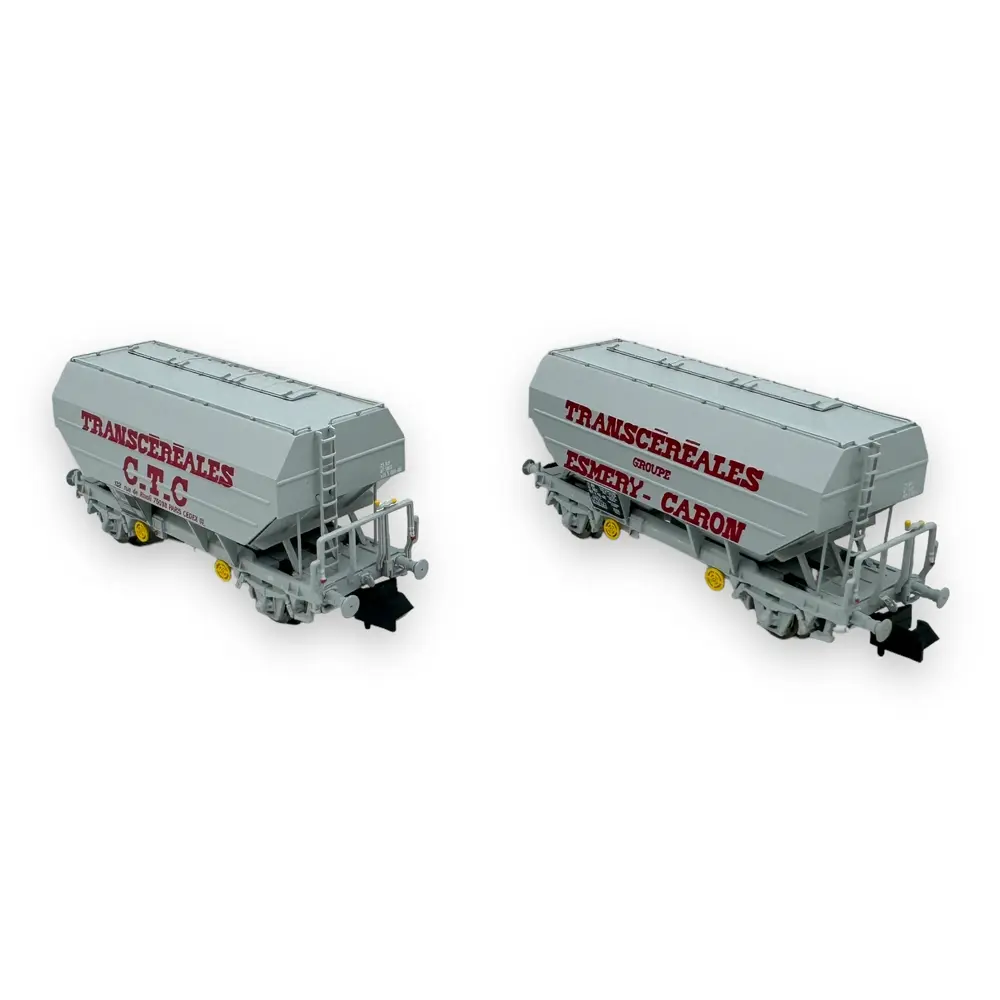 Set 2 wagons céréaliers - Ree Modèles NW-317 - N 1/160 - SNCF - Ep IV - 2R - 2