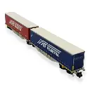 Wagon Porte-Conteneur Sggmrss90 "MAGETRA" bleu/rouge - REE MODELES NW-210 - N 1/160 - SNCF - V/VI - 2