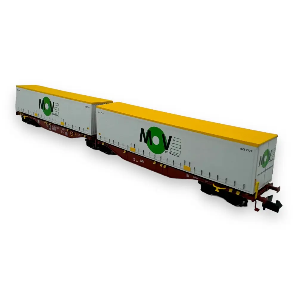 Wagon porte-conteneurs Sggmrss 90 Touax - Ree Modèles NW-209 - N 1/160 - SNCF - Ep V/VI - 2R - 2