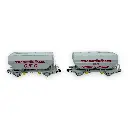 Set 2 wagons céréaliers - Ree Modèles NW-317 - N 1/160 - SNCF - Ep IV - 2R - 3