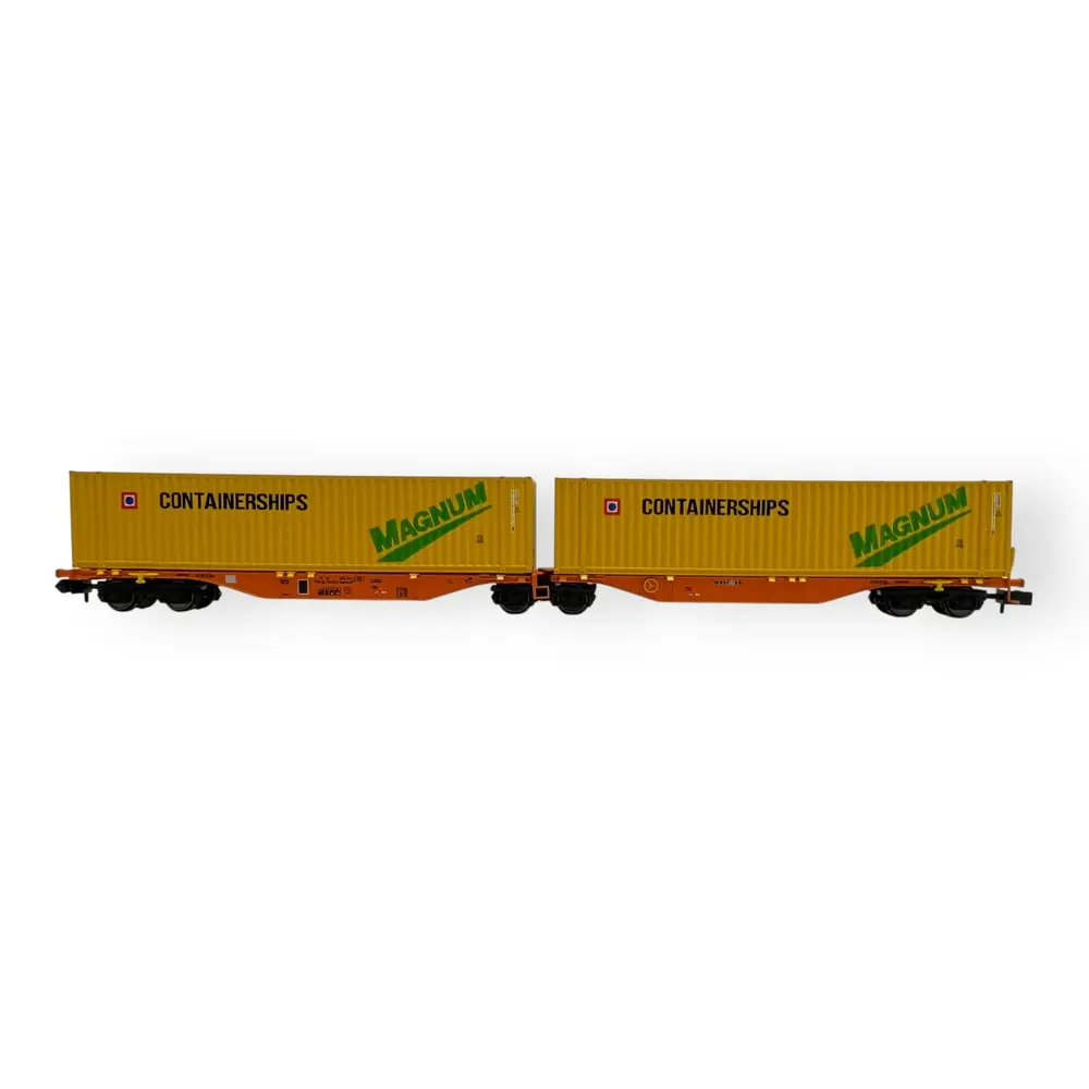 Wagon Sggmrss 90 WASCOSA + 2 Conteneurs 45’ "CONTAINERSHIPS MAGNUM" - REE MODÈLES NW233 - N 1/160 - SNCF - VI - 3
