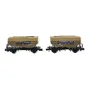 Coffret 2 wagons céréaliers - REE Modèles NW306 - N 1/160 - SNCF - EP III - 3