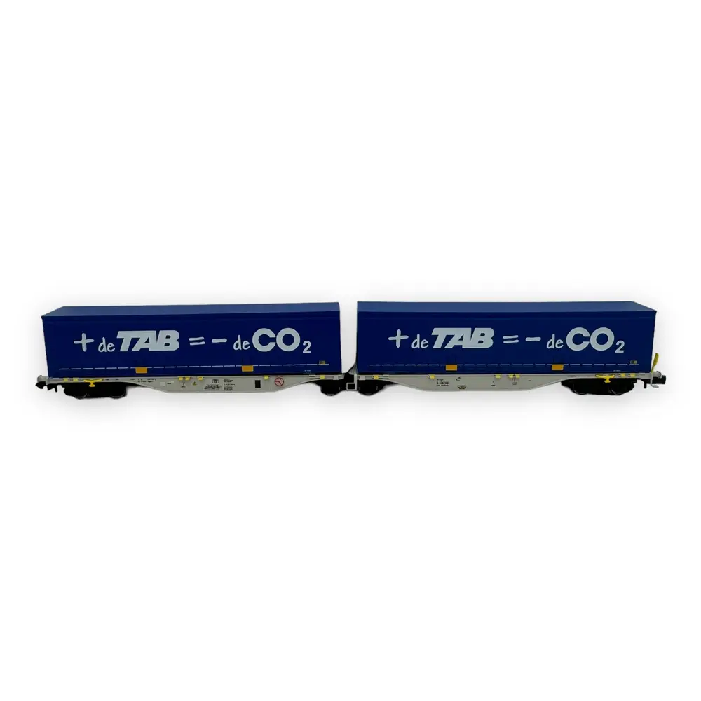 Wagon porte-conteneur Sggmrss 90 - Ree Modèles NW-205 - N 1/160 - AEE - Ep V/VI - 2R - 3