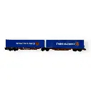 Wagon Sggmrss 90 TOUAX + 2 conteneurs 45’ TRANSALLIANCE - REE MODÈLES NW-235 - N 1/160 - SNCF - VI - 3