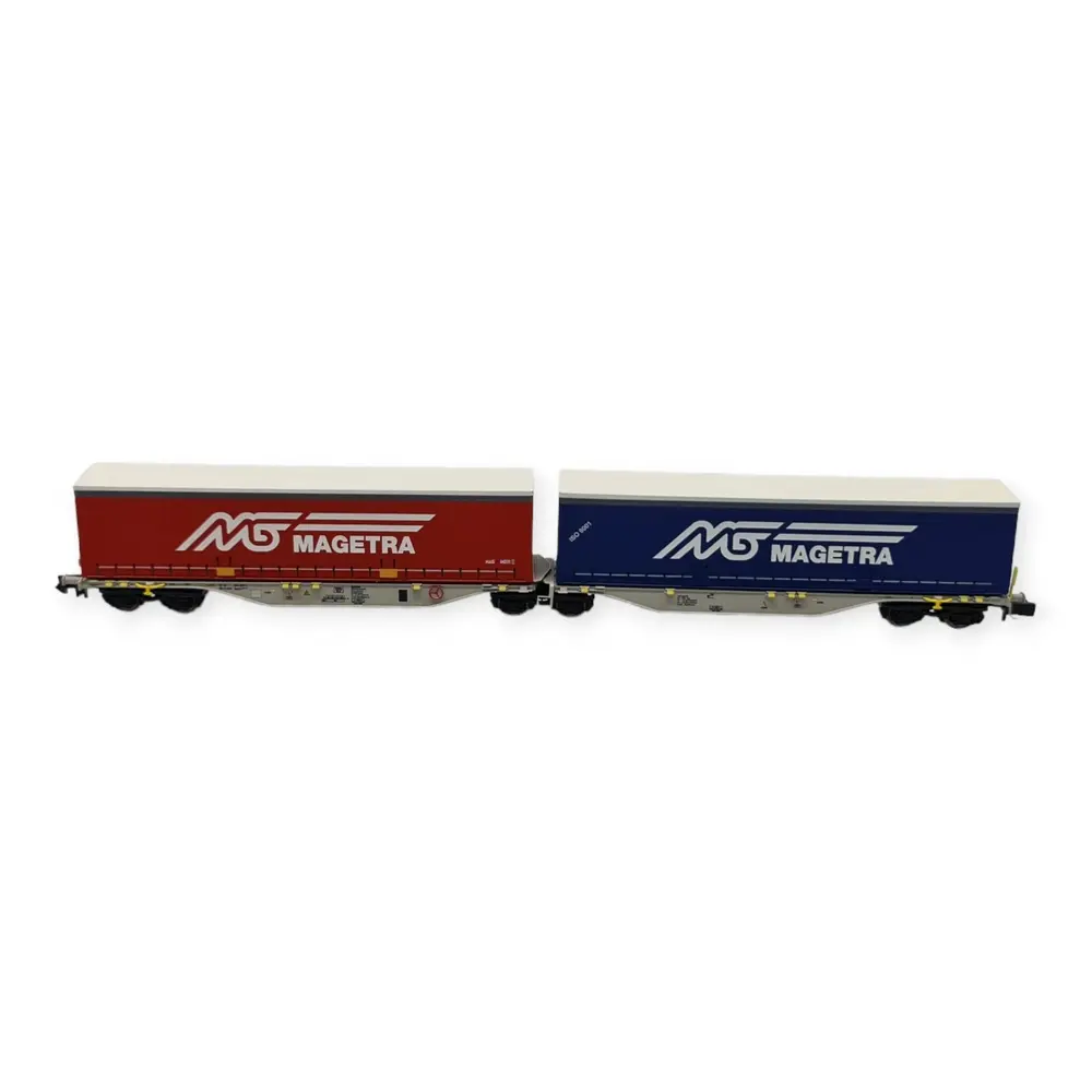 Wagon Porte-Conteneur Sggmrss90 "MAGETRA" bleu/rouge - REE MODELES NW-210 - N 1/160 - SNCF - V/VI - 3