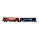 Wagon Porte-Conteneur Sggmrss90 "MAGETRA" bleu/rouge - REE MODELES NW-210 - N 1/160 - SNCF - V/VI - 3